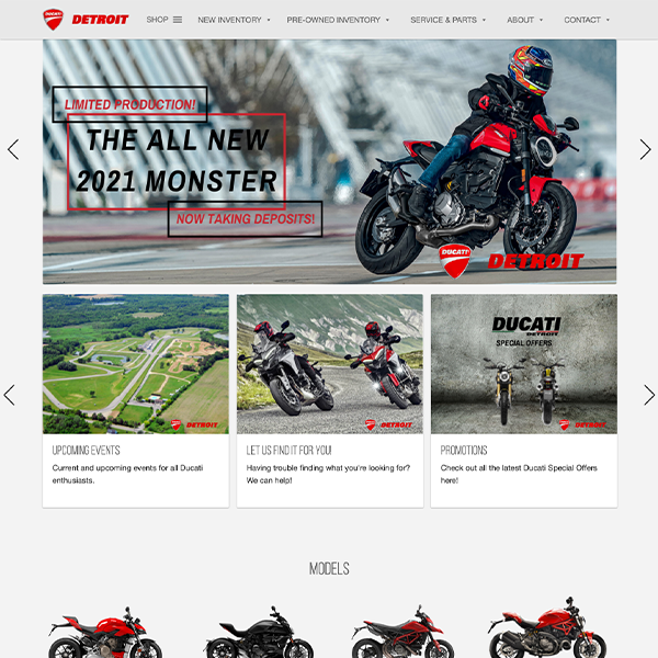 Ducati Detroit Website Design - EGO Creative Marketing