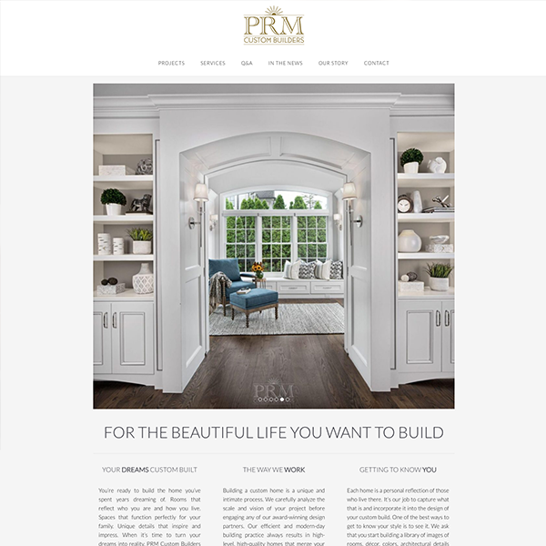 PRM Custom Builders Website Design - EGO Creative Marketing